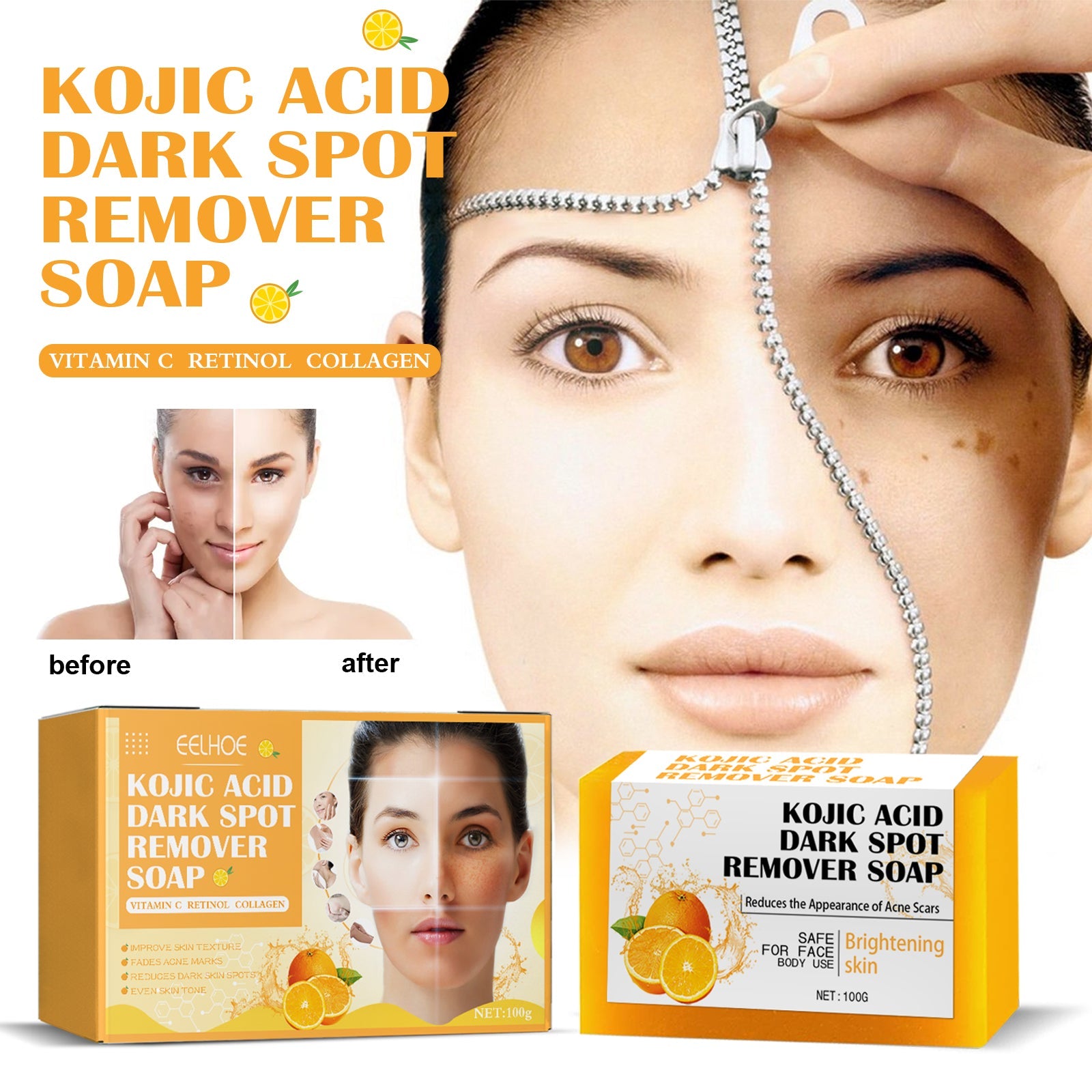 Kojic Acid Cleansing Soap Exfoliating Pore Care Cleanser