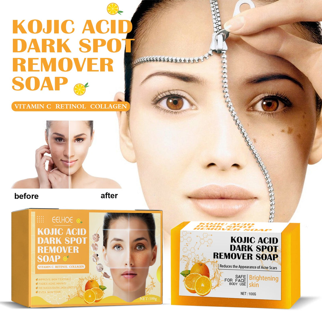 Kojic Acid Cleansing Soap Exfoliating Pore Care Cleanser
