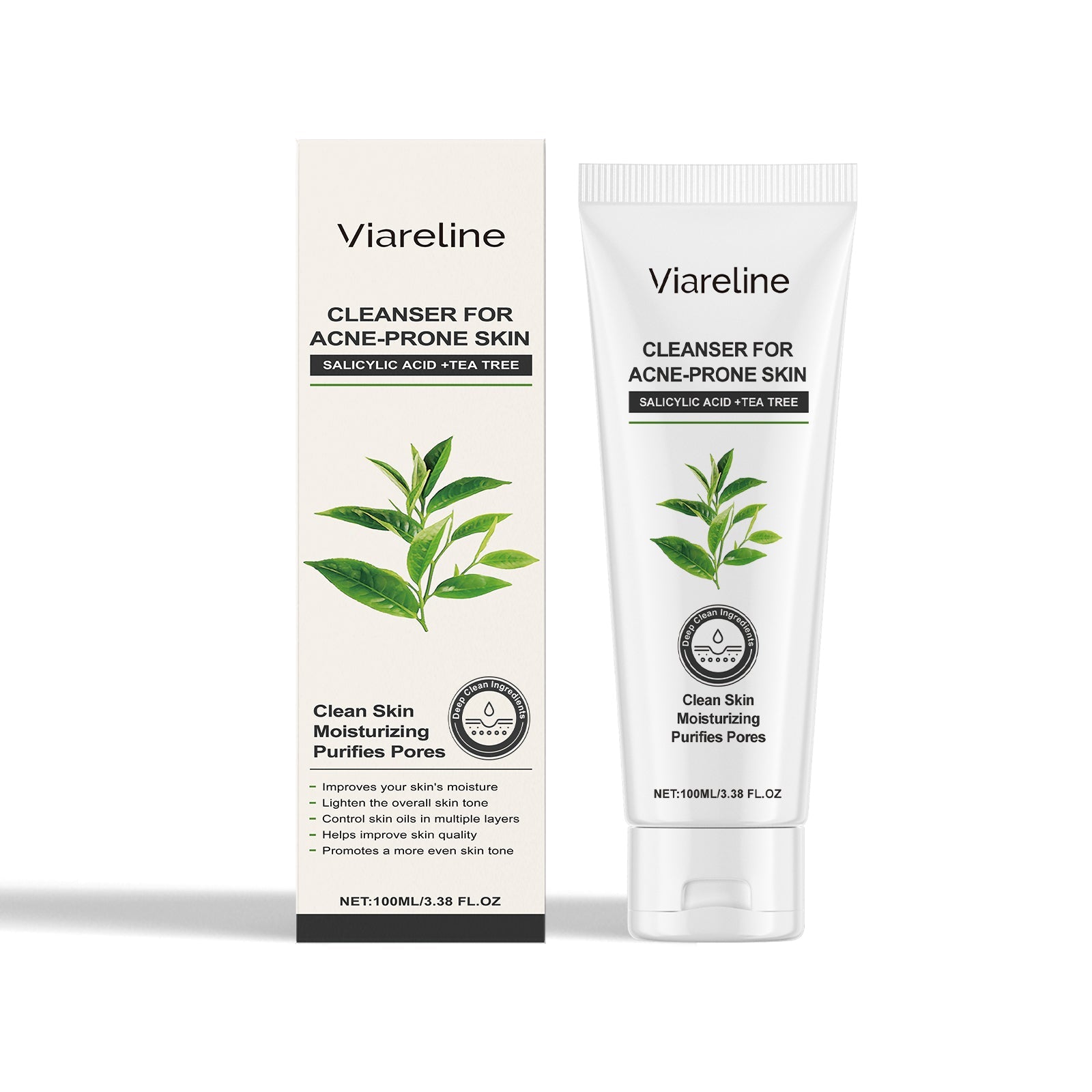 Green Tea Cleansing Gel Oil Control Skincare Set