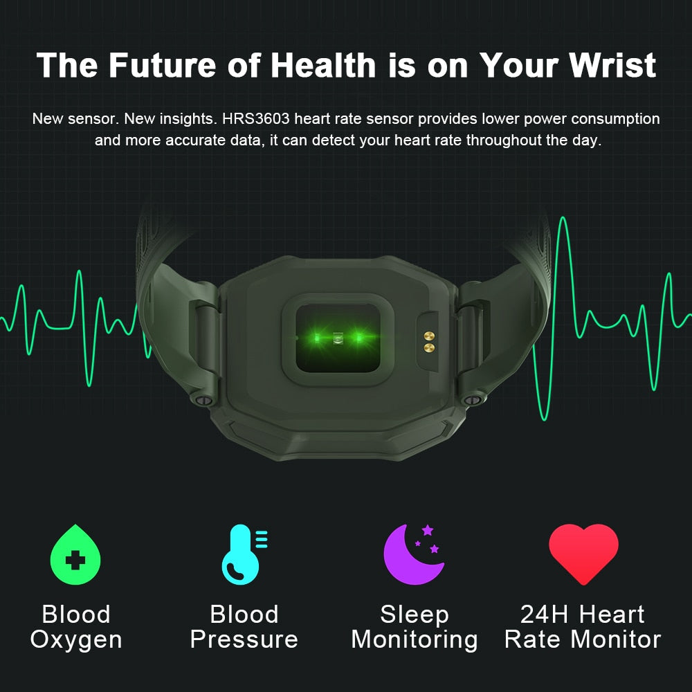 Rugged Smartwatch Outdoor Sports Fitness Tracker
