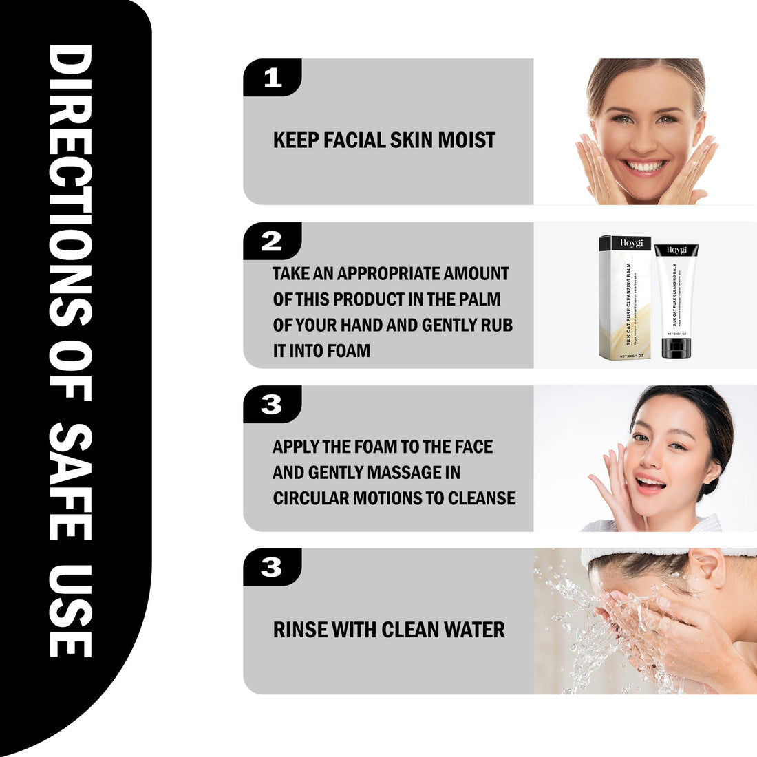 Oatmeal Facial Cleanser Moisturizing Pore Cleansing Oil Control