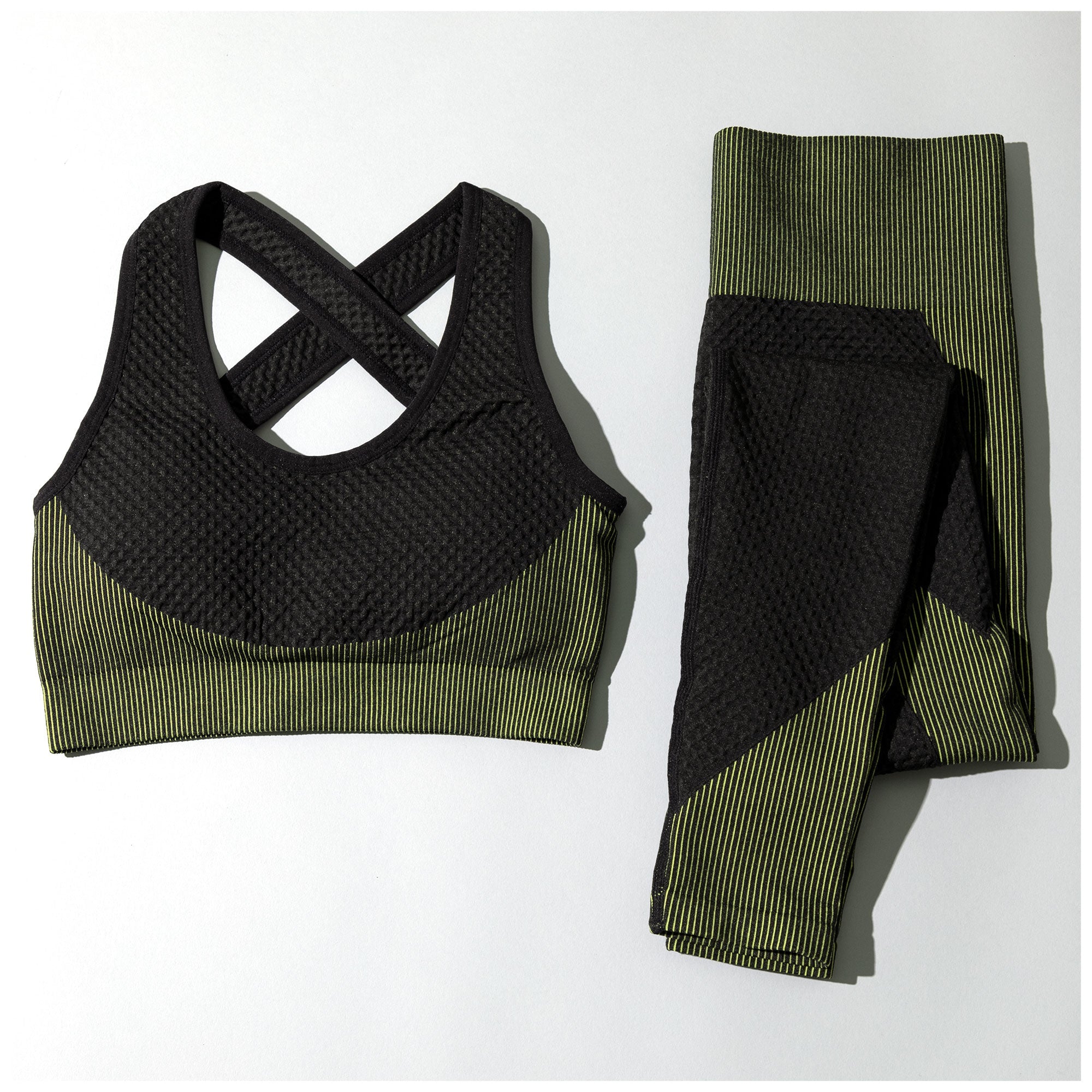Women's Textured Leggings Sports Bra Activewear Set