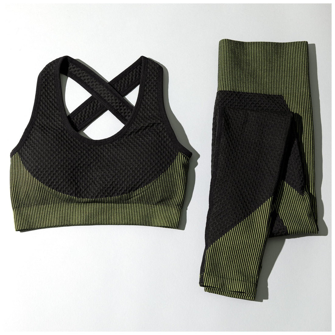 Women's Textured Leggings Sports Bra Activewear Set