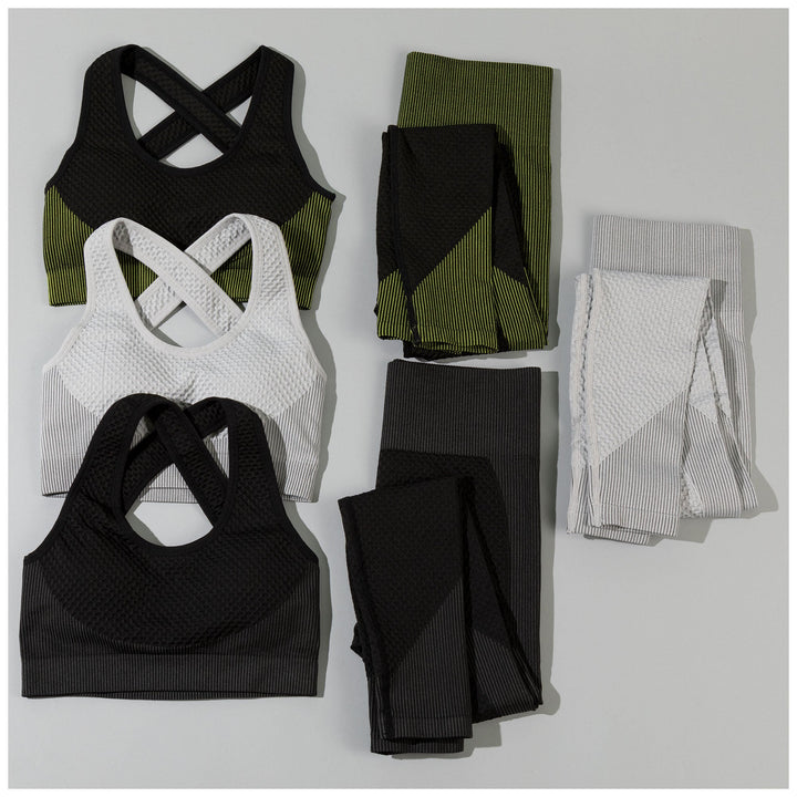 Women's Textured Leggings Sports Bra Activewear Set