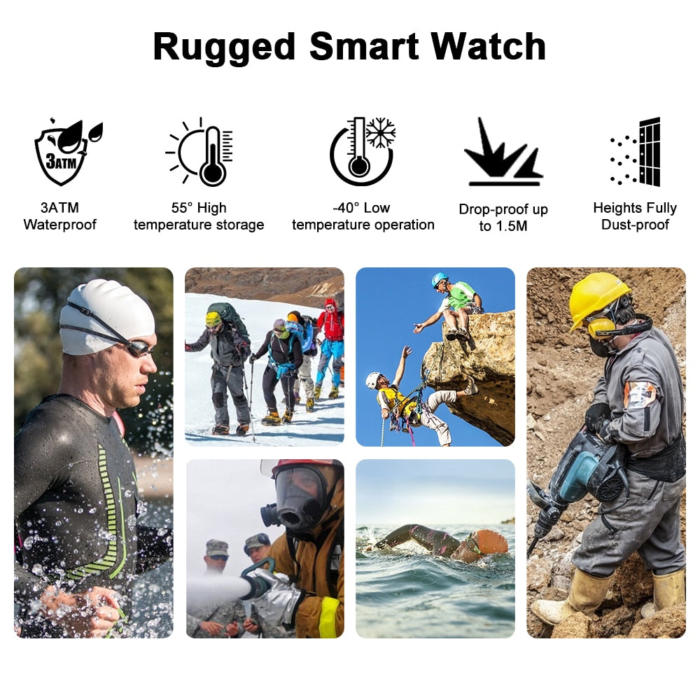 Rugged Smartwatch Outdoor Sports Fitness Tracker