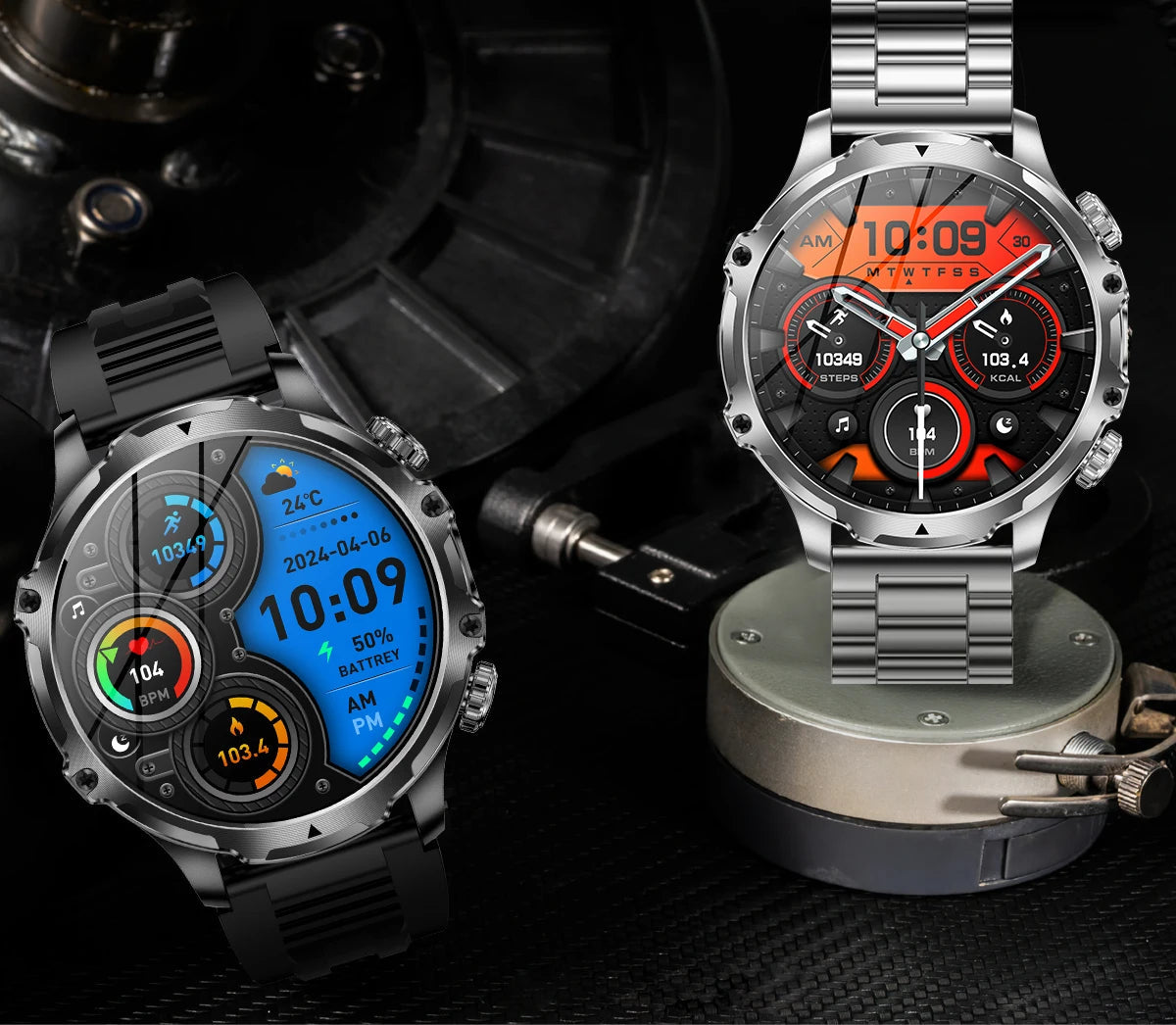 Smartwatch Outdoor Fitness Tracker LED Flashlight