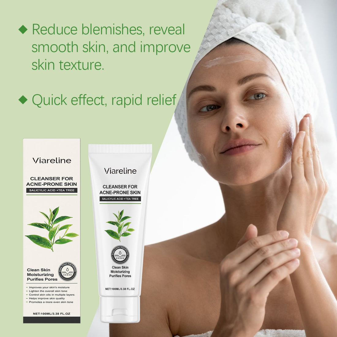 Green Tea Cleansing Gel Oil Control Skincare Set
