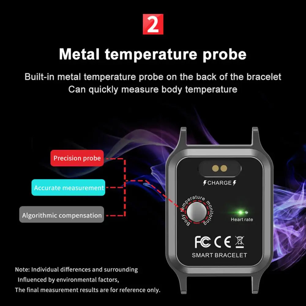 Smartwatch Body Temperature Heart Rate Fitness Tracker