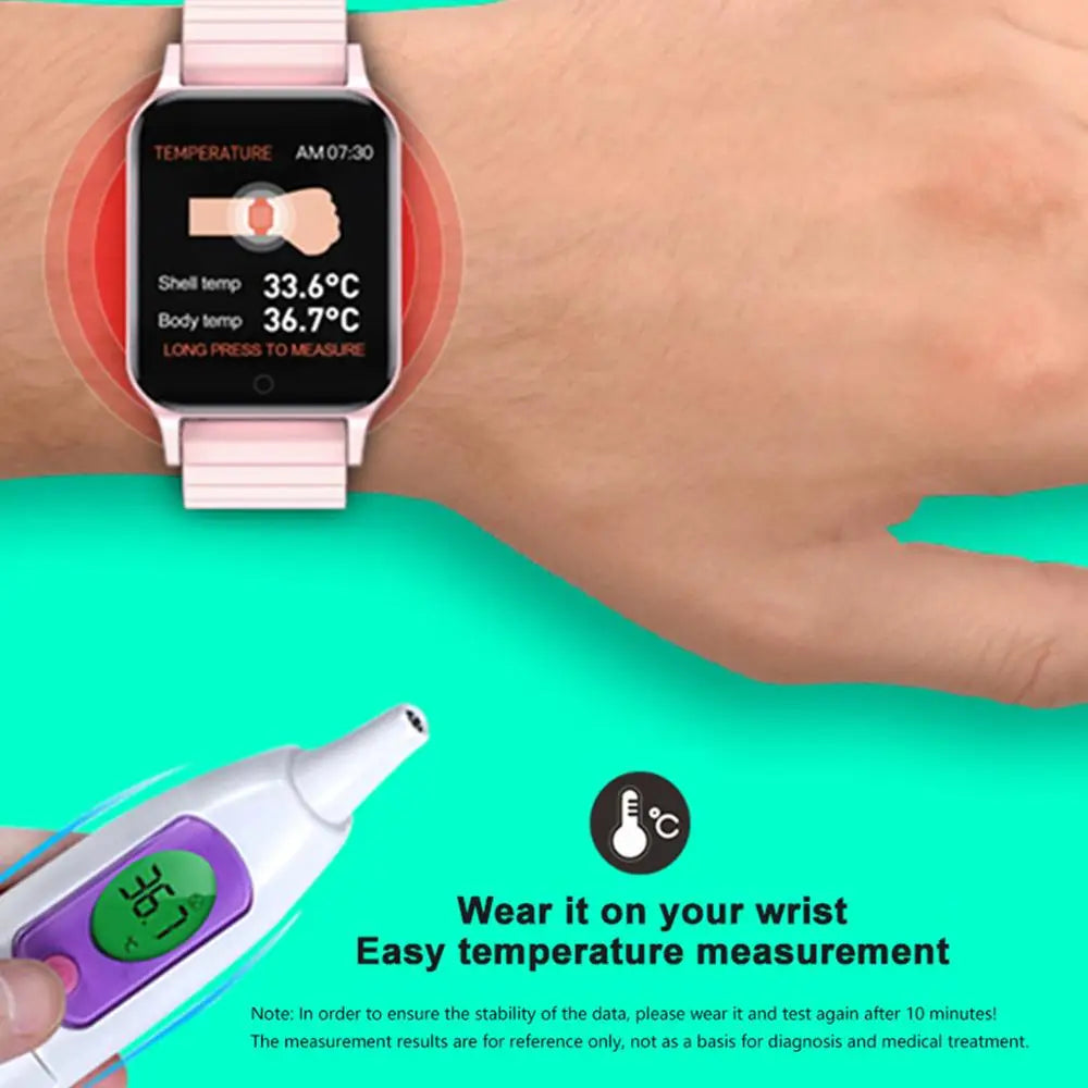 Smartwatch Body Temperature Heart Rate Fitness Tracker