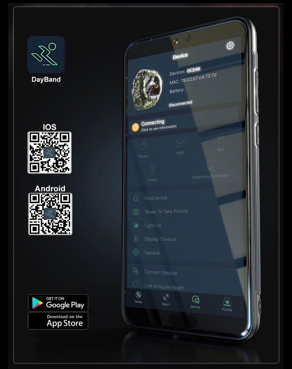 Ocean Army Fitness Smartwatch Heart Rate Tracker Android