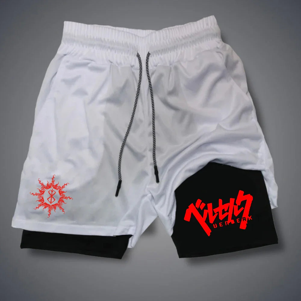 Men's 2 in 1 Compression Running Workout Shorts