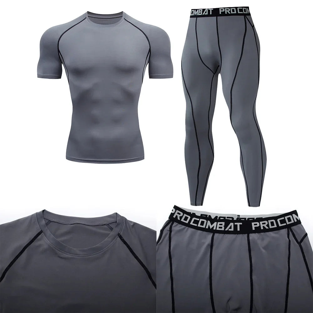 Men's Compression Fitness Gear Gym Workout Apparel