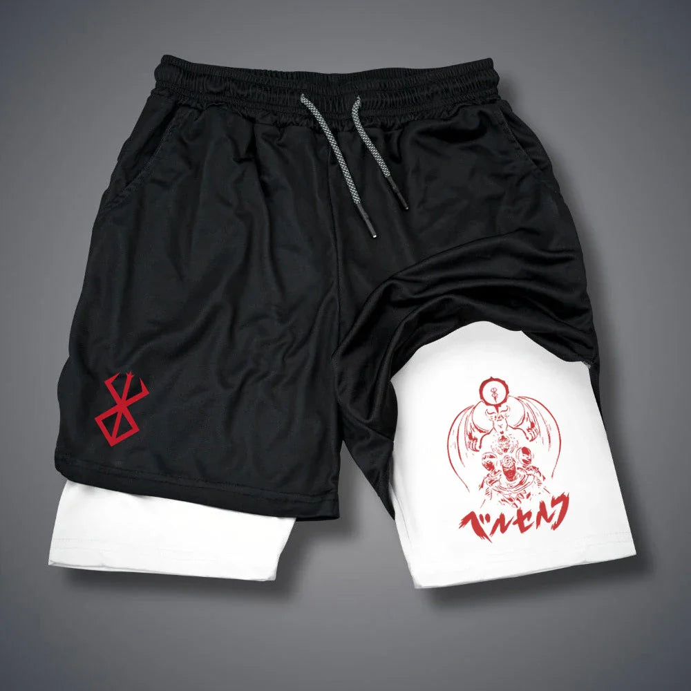 Men's 2 in 1 Compression Running Workout Shorts