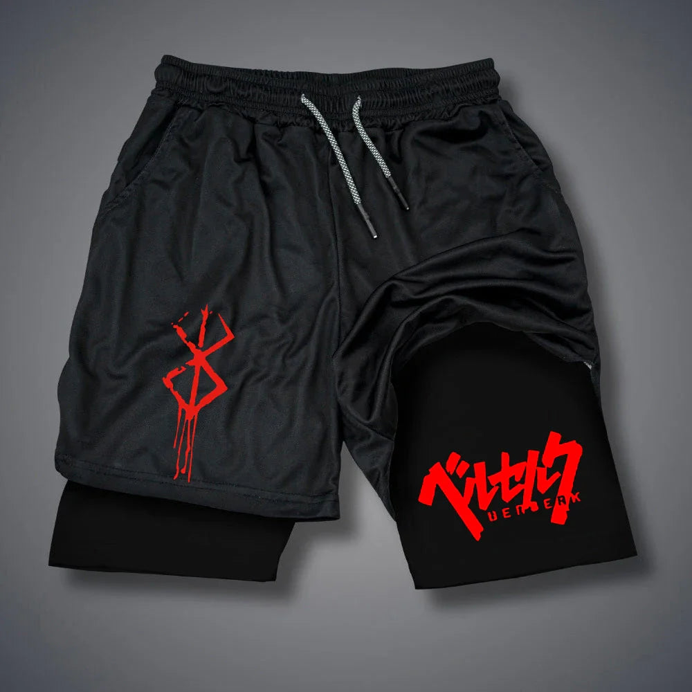 Men's 2 in 1 Compression Running Workout Shorts