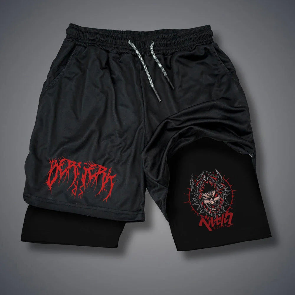 Men's 2 in 1 Compression Running Workout Shorts