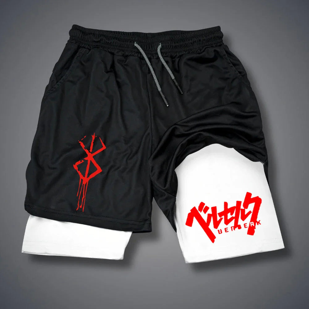 Men's 2 in 1 Compression Running Workout Shorts