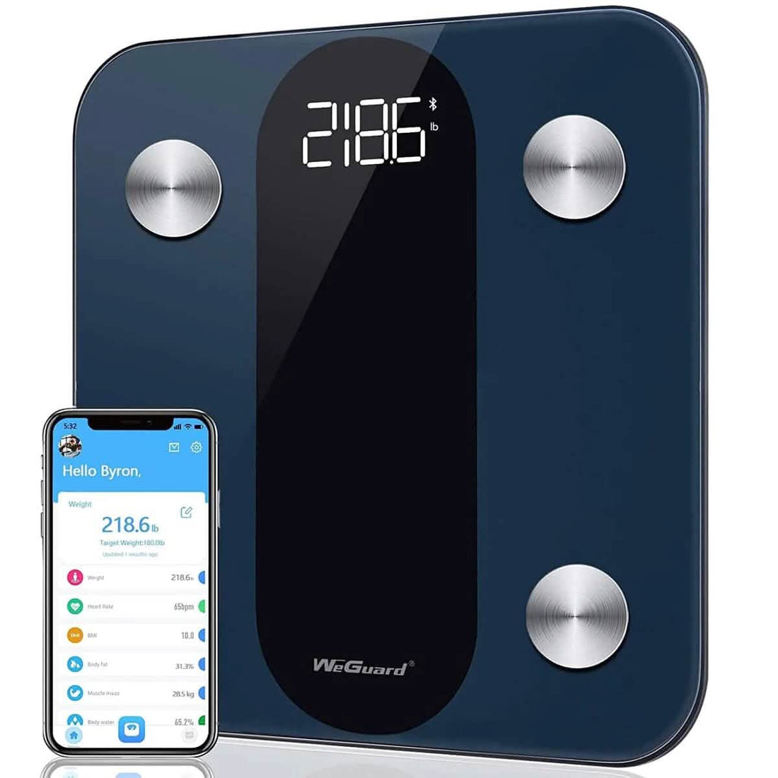 Bluetooth Smart Bathroom Scale BMI Heart Rate Tracker