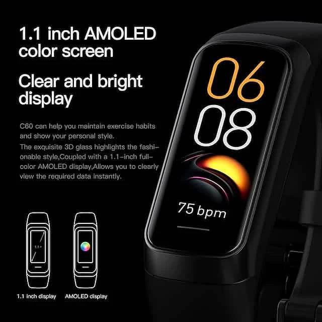 C60 Smartwatch 1.1 Inch Fitness Bluetooth Watch
